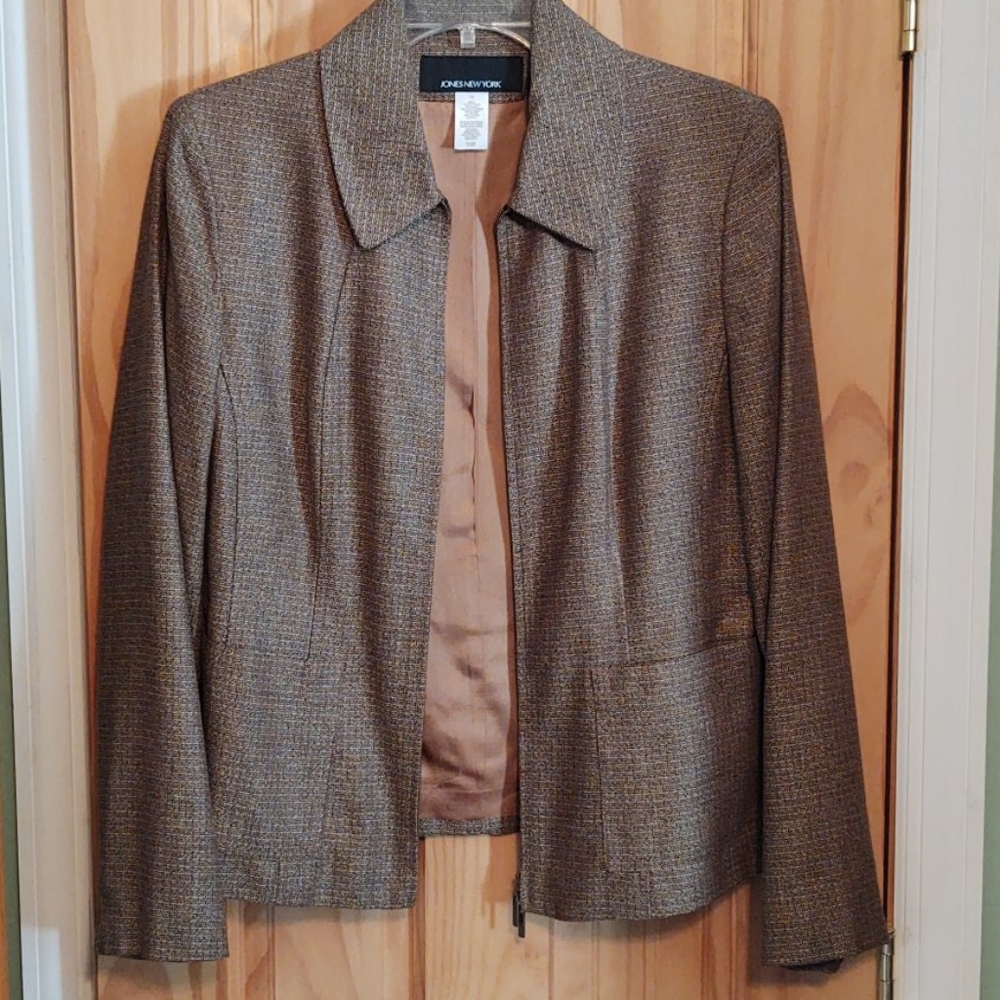 Jones NY timeless silk tweed jacket size 10